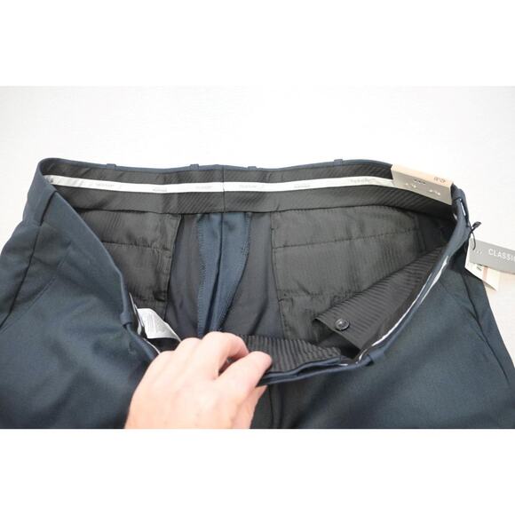 Perry Ellis Travel Luxe Dress Pants Classic Fit Blue Flat Mens 42 x 30 NWT - Picture 6 of 10